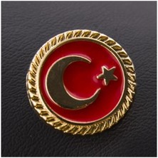 Herşey Nota Ay Yıldız Yaka Rozet Yuvarlak Tasarım