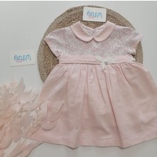 Mymio Baby Bebe Yaka Kemerli Pembe Elbise 18 Ay