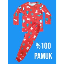 Çamaşır Bahçesi Uzun Kollu Desenli Çocuk Pijama Takım #baskılıçocukpijamatakım #çamaşırbahçesi #yılbaşıdesenpijama