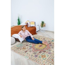Rose'n Home Arte DS210 Vintage Klasik Desenli Dekoratif Şönil Salon Oturma Odası Mutfak Halısı