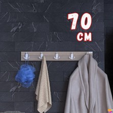 Modilayn Arı Serisi (66,4x9,6 Cm) 5'li Set 15 Kancalı Banyo Askısı | Ekstra Düzen ve Yer Tasarrufu