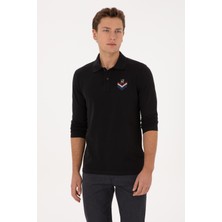 U.S. Polo Assn. Erkek Regular Fit Polo Yaka Siyah Sweatshirt 50324801-VR046