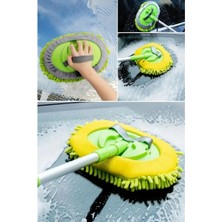 Brentino Yedek Bezli Mikrofiber Araba Yıkama Fırçası Teleskopik Saplı 2'si 1 Arada 1,60 M