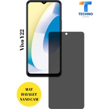 FoxPower Vivo Y22 Hayalet Cam Mat Nano Ekran Koruyucu Darbelere Karşı Dayanıklı Flexible Nano Cam Mat Alaşım Parmak Izi Bırakmayan Hayalet Nano Cam