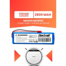 Electroll Medion MD18501 Uyumlu Batarya (Yüksek Kapasite) 2800MAH Pil Robot Süpürge Bataryası