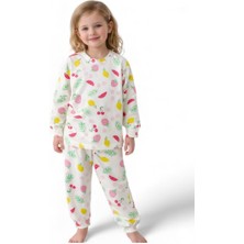 Alkın Kids Kız Çocuk 4-8 Yaş %100 Pamuklu Interlok Kumaş Meyve Desenli Pijama Takımı