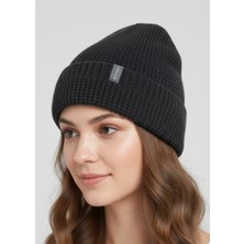 Balkonda Klasik Bere Polar Astarlı Soğuktan Koruyucu Soft Dokuma Unisex Siyah