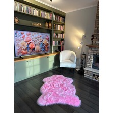 Doğuş Peluş Halı A Post Pembe Yumuşak Dokulu Peluş Halı Tek Kafa Post