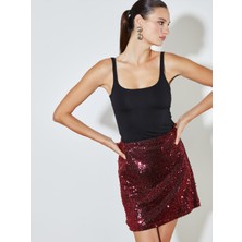 Soulife Standart Fit Pul Payetli Mini Etek