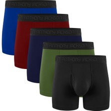 Bruno Likralı Pamuklu Lastikli Uzun Paçalı Esnek ve Nefes Alabilir Rahat Kutulu Erkek Boxer 5'li