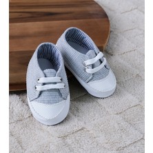 Huglette Yumuşak Kaydırmaz Tabanlı Bebek Ilkadım Ayakkabısı Gri