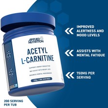 Applied Nutrition Acetyl L-Carnitine Carnitine Metabolism Brain High Strength Energy Boost & Weight Management 200 Servis