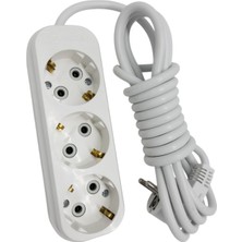 Makel 3 Lü 2 Metre Topraklı Grup Priz Beyaz