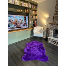 Doğuş Peluş Halı A Post Mor Yumuşak Dokulu Peluş Halı Tek Kafa Post