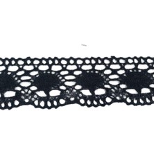 Kopanaki Dantel En 5 cm Badem Model Siyah 1 Metre
