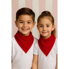 Herşey Nota 1 Adet Kırmızı Düz Fular - Bandana - 23 Nisan, 29 Ekim, 30 Ağustos, 19 Mayıs Tören %100COTTON