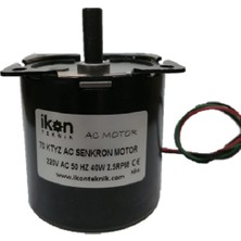 İkon Teknik İKON TEKNİK AC SENKRON MOTOR 70 KTYZ 40 Watt 2.5 RPM 220 Volt KULUÇKA ÇEVİRME MOTORU