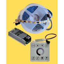 Powerr Led Aydınlatma 10 Metre 12 Volt 60 Pixel Ledli 8 mm 3000K Günışığı Iç Mekan LED Dokunmatik Duvar Kontrol Ünitesi 10A Trafo Set