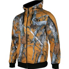 Tough Challenger Outdoor Kapüşonlu Polar Avcı Montu · Cepli · Av Kamuflaj · Fermuarlı Hoodie - DA504 001
