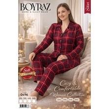 Boyraz Büyük Beden Bayan Süet Pijama Takımı