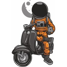 Sticker Dizayn Astronot Uzay Sticker - Araba Oto Motosiklet Cam Sticker - 00056