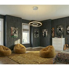 Acrolite Dekoratif Modern Sarkıt Aydınlatma (Oturma Odası, Yatak Odası, Mutfak,  Yemek Odası) ÇAP:50CM Beyaz 3000K
