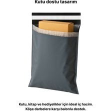 Poşetify Balonlu Gri Kargo Poşeti 35X45+5 cm | 100 Adet | Bantlı Patpatlı Kargo Poşeti | Balonlu Naylon Torba