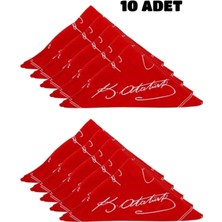 Herşey Nota 10 Adet Atatürk Imzalı Çok Amaçlı Bandana Fular Kırmızı Renk 50X50 (Okul, Etkinlik, Tören, Gösteri)
