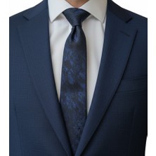 Reflect Your Style Kravat Lüks Su ve Leke Tutmaz Özel Kumaş Renkli Lacivert Desen Detay