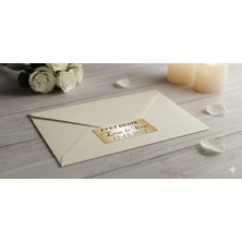 Yüksel 34 Lüks Gold Davetiye Etiketi - Kendinden Yapışkanlı Metal Plaka (2x4 Cm) 50ADET