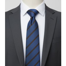 Reflect Your Style Kravat Lüks Su ve Leke Tutmaz Özel Kumaş Lacivert Çizgi Detaylı
