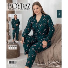 Boyraz Yılbaşı Temalı Büyük Beden Pijama Takımı