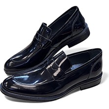 KAFKASLAR AYAKKABI Bağcıksız Klasik Model Parlak Nişan Düğün Takım Elbise Erkek Ayakkabısı