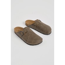 Tonny Black Erkek Vizon Kalın Poli Taban Tokalı Önü Kapalı Terlik