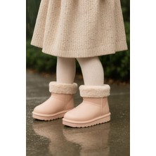 Tonny Black Kız Çocuk Pudra Içi Kürklü Sıcak Astarlı Çocuk Pvc Bot