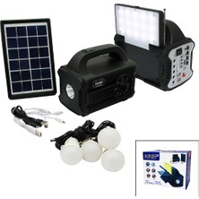 Go İthalat 3ın1 - Solar 2in1 Sabit+Oynar Başlı El Feneri - Radyo - Mp3 Bluetooth - Usb/ Tf Port - 4 Parça  Ampul Kablolu - Powerbank (784)