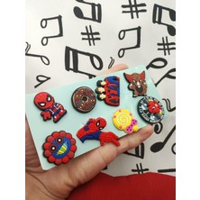 Herşey Nota Spiderman Örümcek Adam Terlik Süsü Jibbitz  Aksesuarı 8 Adet
