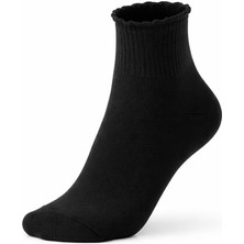 Plus Scorpion Kadın Beyaz-Siyah -Çok Renkli  Kısa Konç Pikot Çorap – Günlük Kullanıma Uygun Yumuşak ve Konforlu