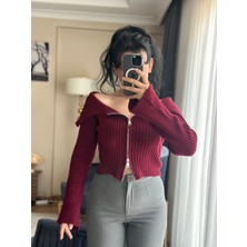 Newco Çift Fermuar Triko Kazak