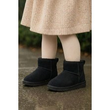 Tonny Black Kız Çocuk Siyah Poli Taban Içi Kürklü Süet Görünümlü Bot