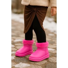 Tonny Black Kız Çocuk Fuşya Içi Kürklü Sıcak Astarlı Çocuk Pvc Bot