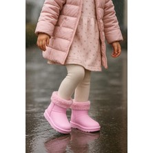 Tonny Black Kız Çocuk Pembe Içi Kürklü Sıcak Astarlı Çocuk Pvc Bot