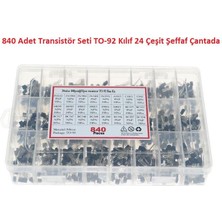 Hatfon 840 Adet Transistör Seti To-92 Kılıf 24 Çeşit Şeffaf Çantada