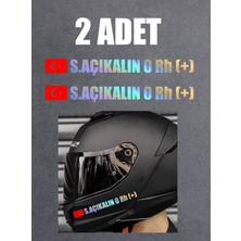 Sticker Usta Bayraklı Ad Soyad Hologramlı Janjanlı Kan Grubu Sticker (2 Adet ) - Motosiklet Araba Oto Cam Sticker - 00315