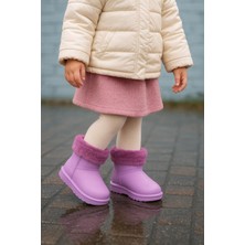 Tonny Black Kız Çocuk Lila Içi Kürklü Sıcak Astarlı Çocuk Pvc Bot