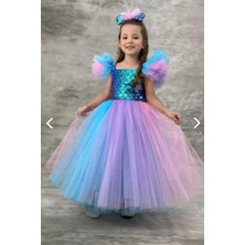 Rapapa Kız Çocuk Toka Hediyeli Deniz Kızı Elbise 370506