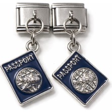 Hector Co Jewellery Lacivert Pasaport Figürlü Italyan Charm