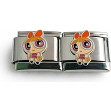Hector Co Jewellery Powerpuff Tarzı Sevimli Kız Figürlü Italyan Charm – Italyan Bileklik Uyumlu