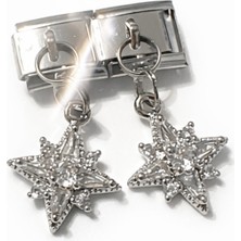 Poseidons Jewellery Zirkon Taşlı Yıldız Figürlü Gümüş Renk Italyan Charm