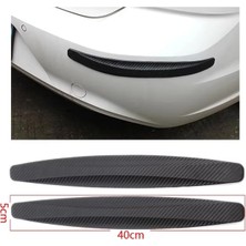 LTG Nova 2 Adet Siyah Universal Karbon Araba Çarpışma Önleyici Esnek Tampon Koruyucu Şerit